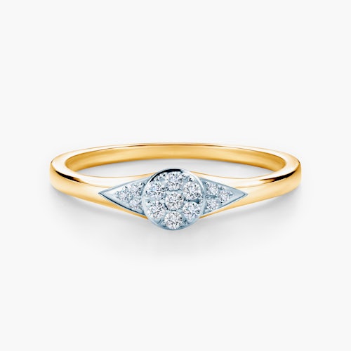 Pierścionek zaręczynowy SAVICKI: dwukolorowe złoto, diamenty